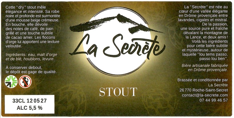 Etiquette BRASSERIE LA SECRETE 07