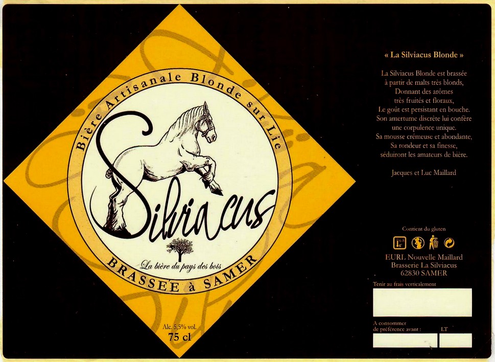 etiquette BRASSERIE LA SILVIACUS 01