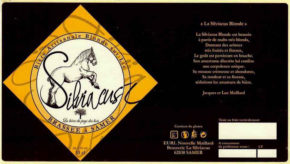 etiquette BRASSERIE LA SILVIACUS 12