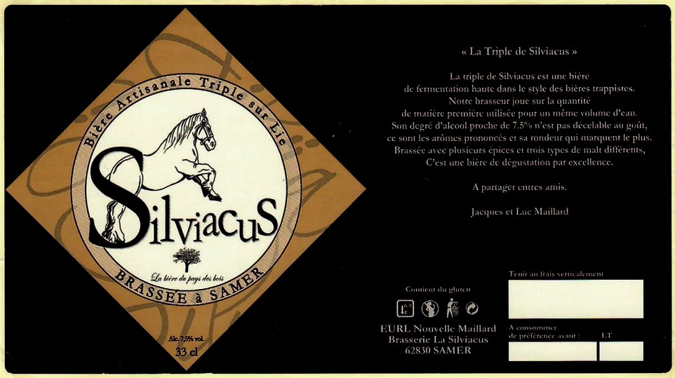 etiquette BRASSERIE LA SILVIACUS 14