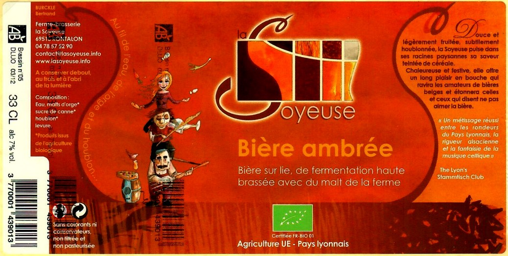 Etiquette BRASSERIE LA SOYEUSE 18