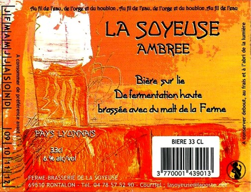 Etiquette BRASSERIE LA SOYEUSE 32