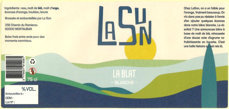 Etiquette BRASSERIE LA SUN 01