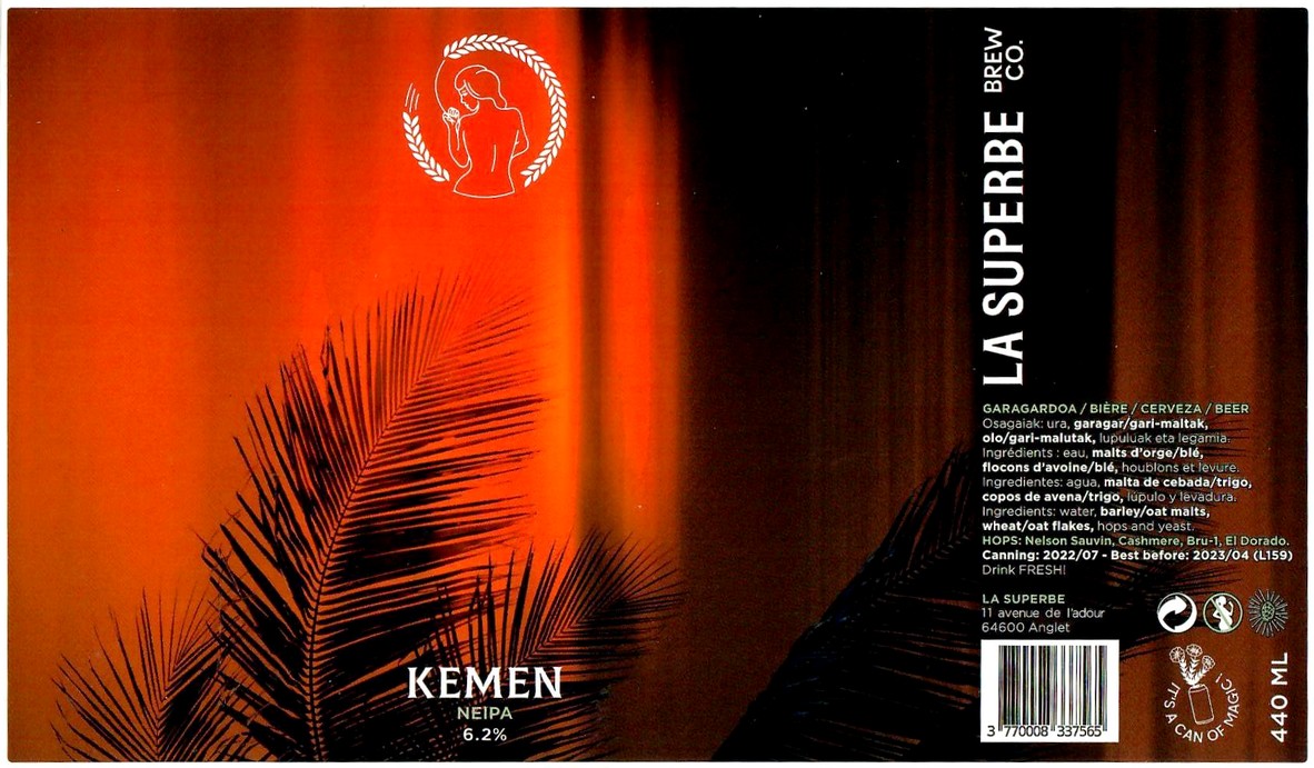 Etiquette BRASSERIE LA SUPERBE 09