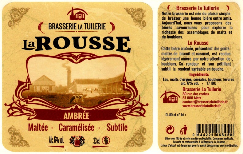 etiquette BRASSERIE LA TUILERIE 02
