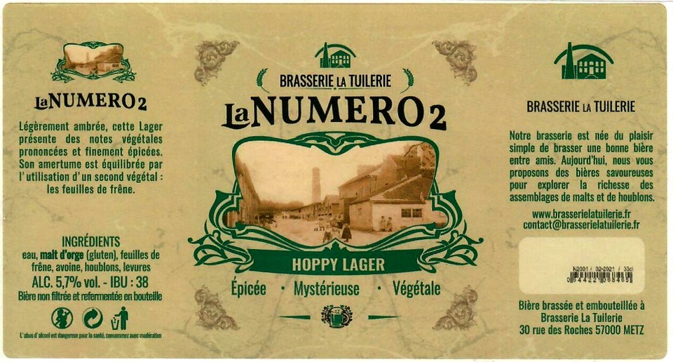 etiquette BRASSERIE LA TUILERIE 07