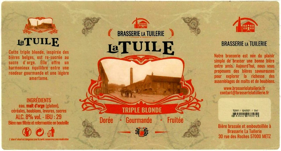 etiquette BRASSERIE LA TUILERIE 08