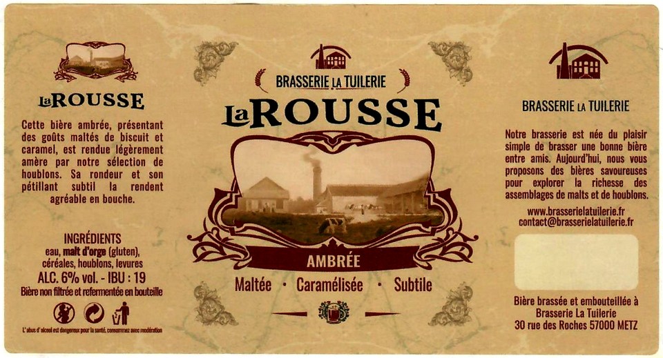 etiquette BRASSERIE LA TUILERIE 09