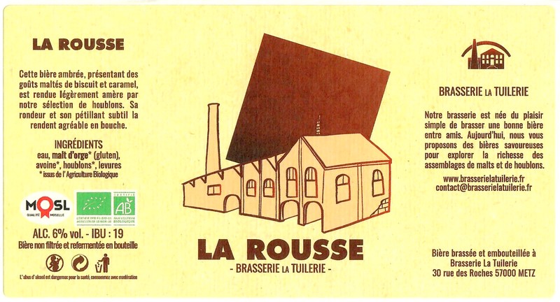 Etiquette BRASSERIE LA TUILERIE 49