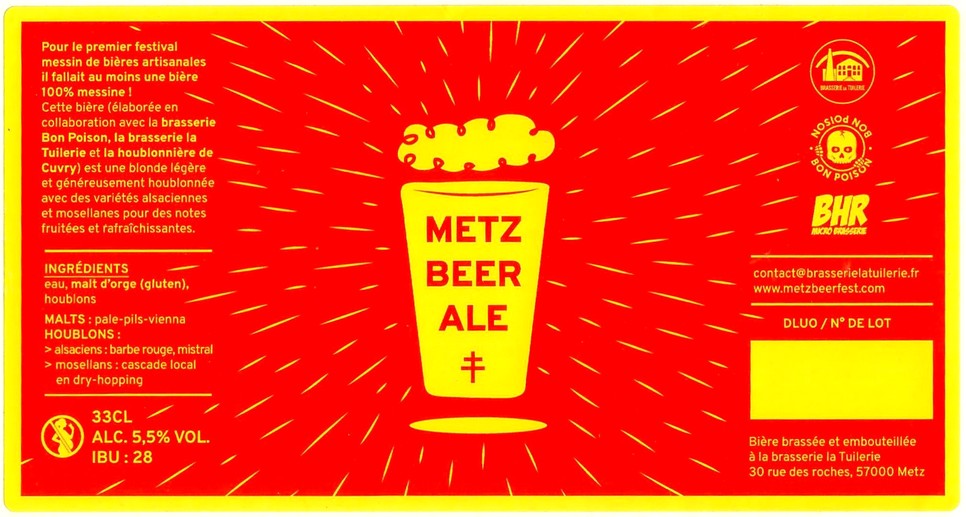 Etiquette BRASSERIE LA TUILERIE 54