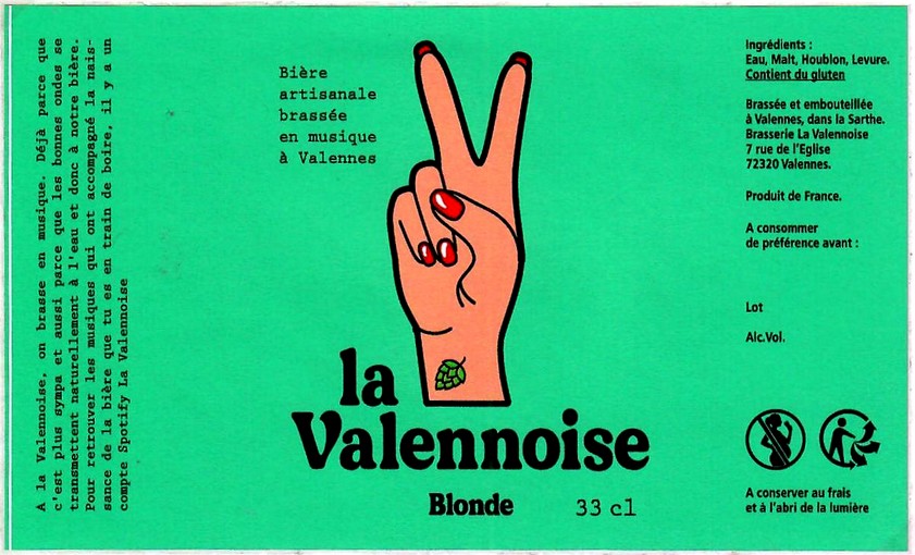 Etiquette BRASSERIE LA VALENNOISE 05