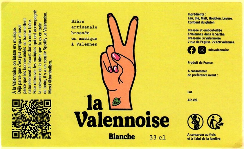 Etiquette BRASSERIE LA VALENNOISE 07