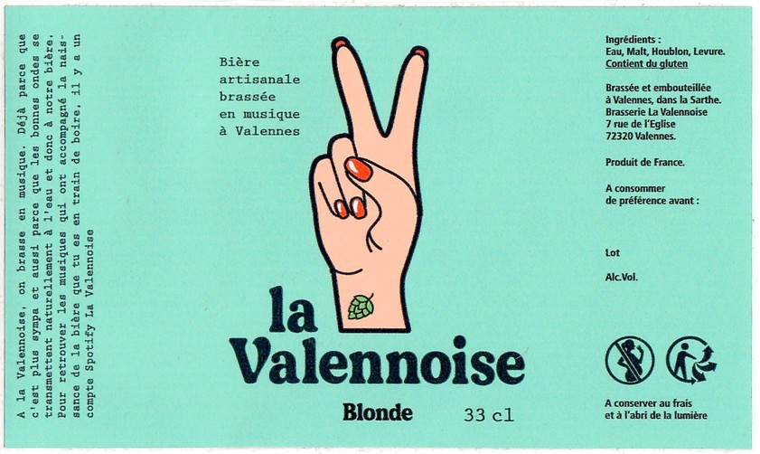 Etiquette BRASSERIE LA VALENNOISE 10