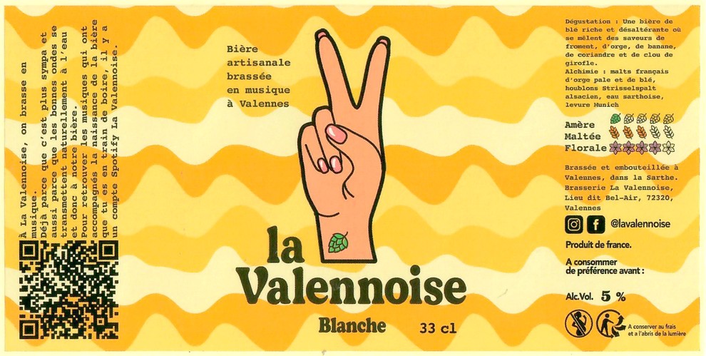 Etiquette BRASSERIE LA VALENNOISE 11