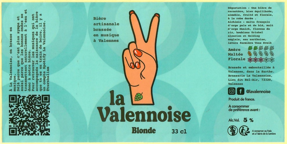 Etiquette BRASSERIE LA VALENNOISE 13