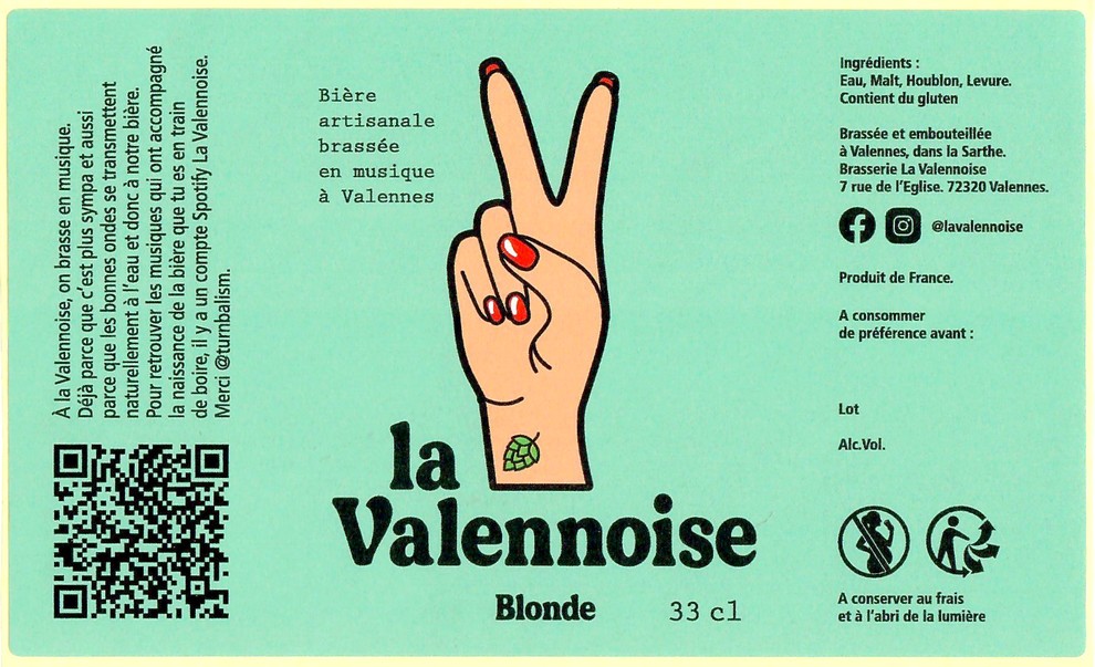 Etiquette BRASSERIE LA VALENNOISE 16