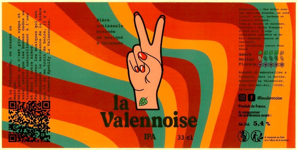 Etiquette BRASSERIE LA VALENNOISE 20