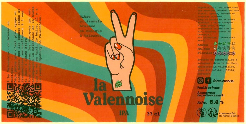 Etiquette BRASSERIE LA VALENNOISE 21