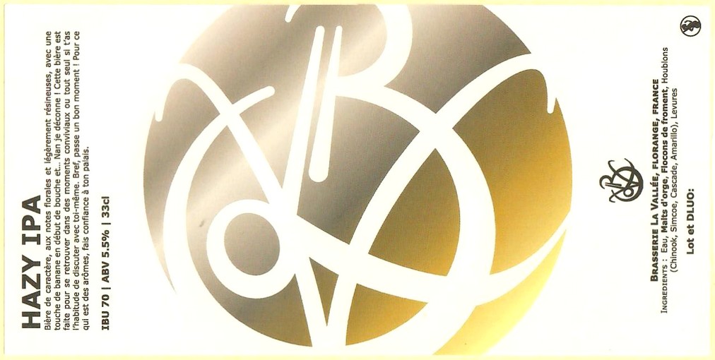 Etiquette BRASSERIE LA VALLEE FLORANGE 04