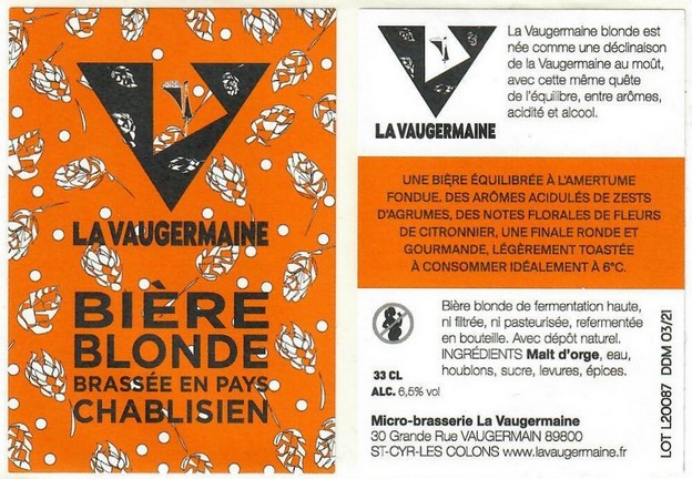 Etiquette BRASSERIE LA VAUGERMAINE 02