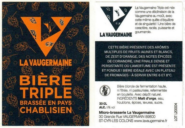 Etiquette BRASSERIE LA VAUGERMAINE 05