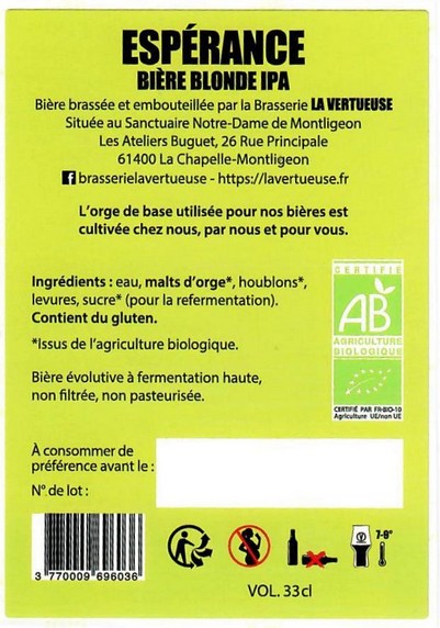 etiquette BRASSERIE LA VERTUEUSE 02B