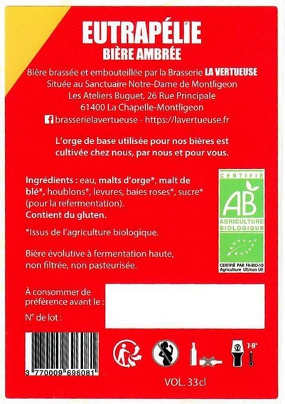 etiquette BRASSERIE LA VERTUEUSE 03B