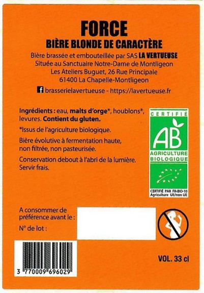 etiquette BRASSERIE LA VERTUEUSE 05B