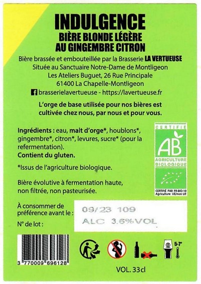 etiquette BRASSERIE LA VERTUEUSE 07B