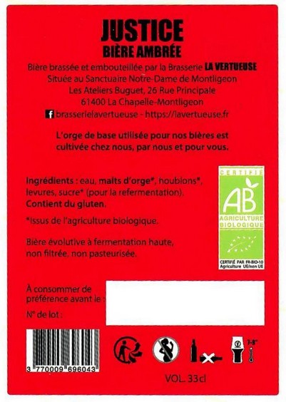 etiquette BRASSERIE LA VERTUEUSE 08B