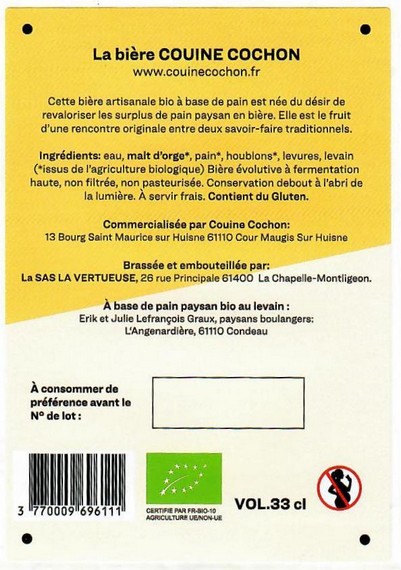 etiquette BRASSERIE LA VERTUEUSE 12B