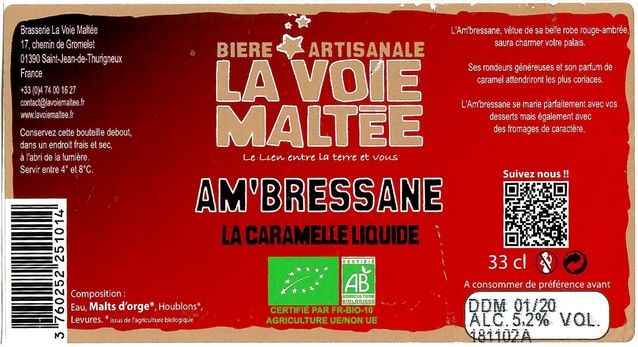 Etiquette BRASSERIE LA VOIE MALTEE 48