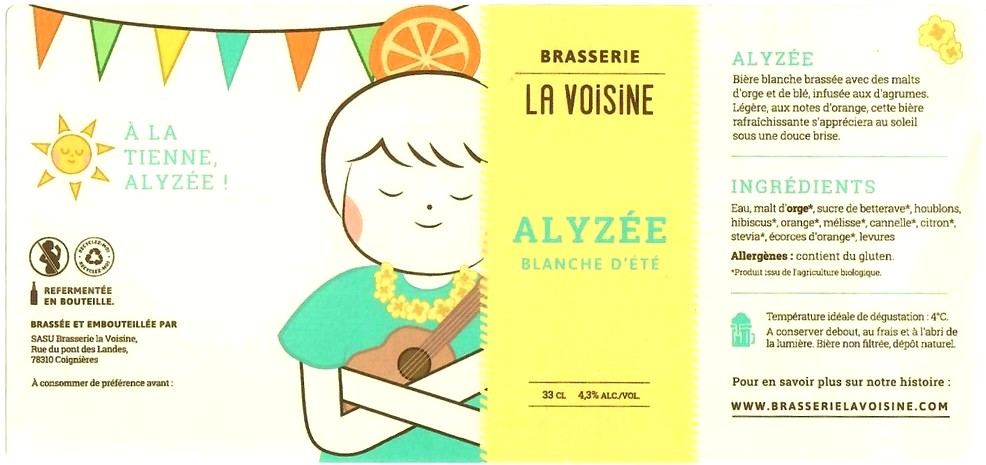 Etiquette BRASSERIE LA VOISINE 07