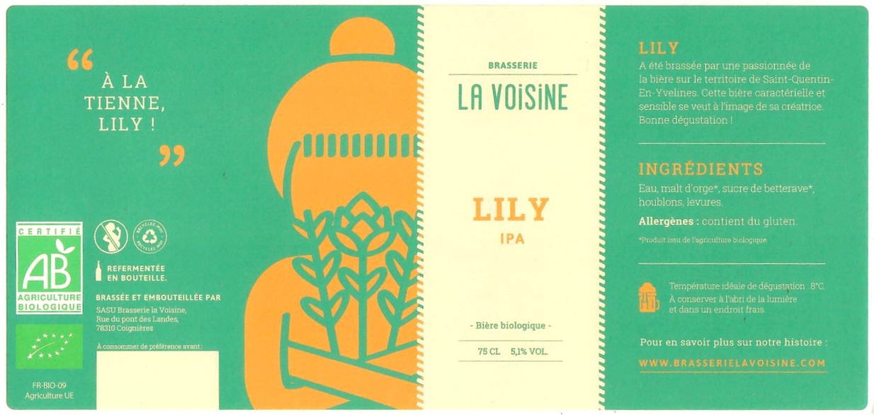 Etiquette BRASSERIE LA VOISINE 12