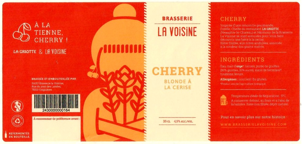 Etiquette BRASSERIE LA VOISINE 17