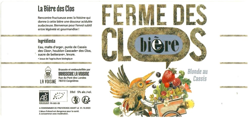 Etiquette BRASSERIE LA VOISINE 18