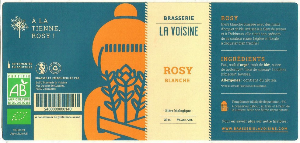 Etiquette BRASSERIE LA VOISINE 22