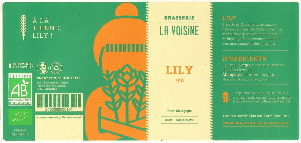 Etiquette BRASSERIE LA VOISINE 23