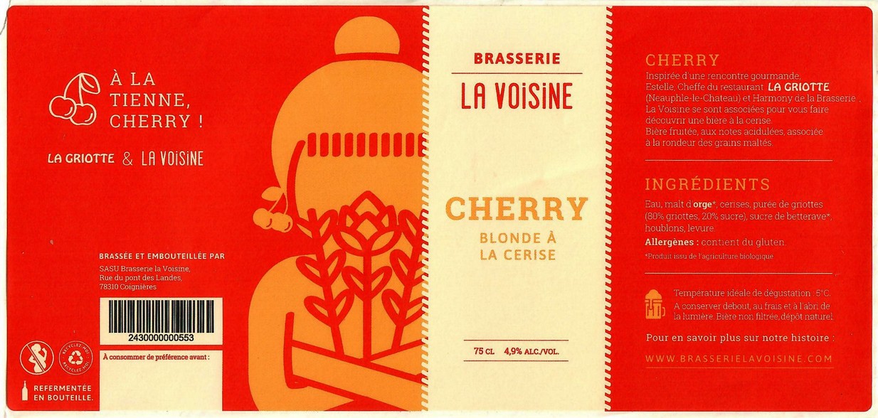 Etiquette BRASSERIE LA VOISINE 24