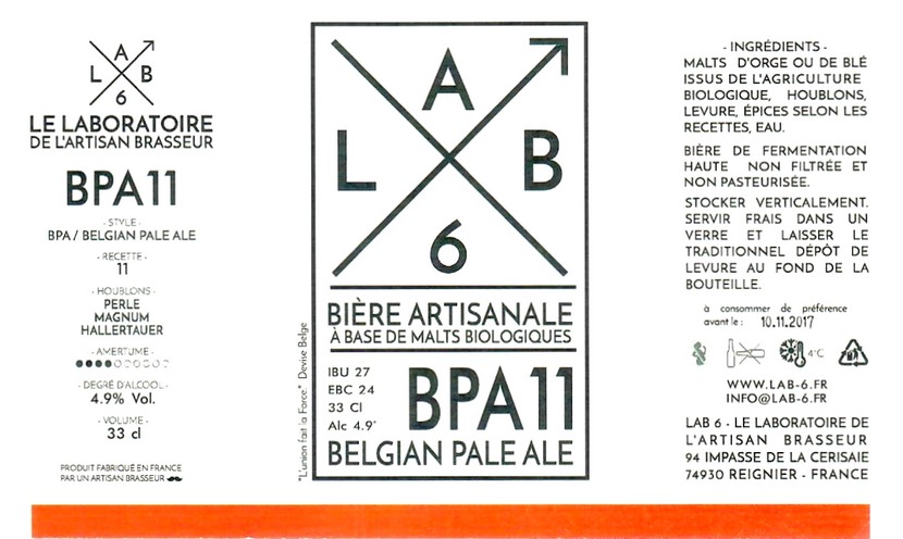 Etiquette BRASSERIE LAB 6 01