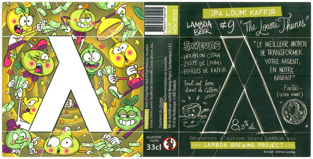 Etiquette BRASSERIE LAMBDA BREWING PROJECT 13