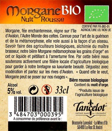 Etiquette BRASSERIE LANCELOT 107B