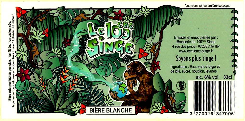 etiquette BRASSERIE LE 100EME SINGE 02