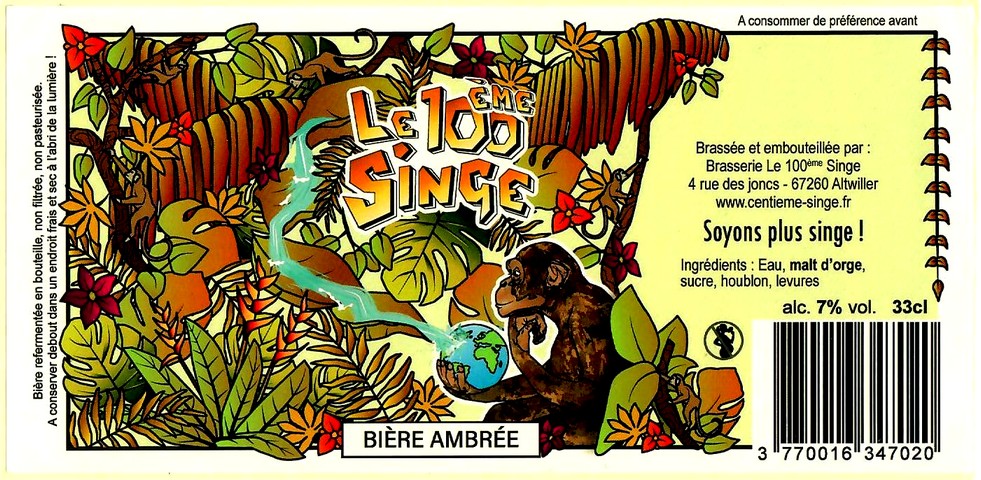 etiquette BRASSERIE LE 100EME SINGE 03
