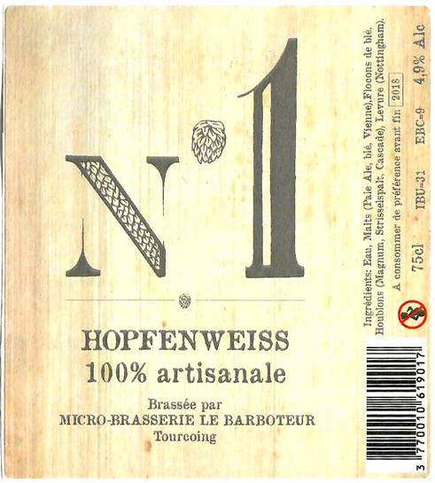 Etiquette BRASSERIE LE BARBOTEUR 15