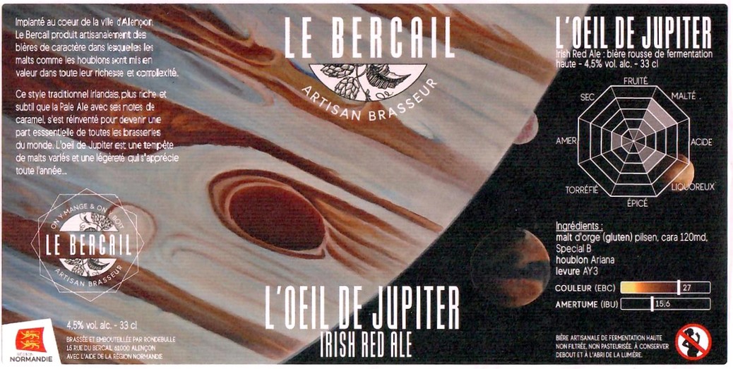 Etiquette BRASSERIE LE BERCAIL 03