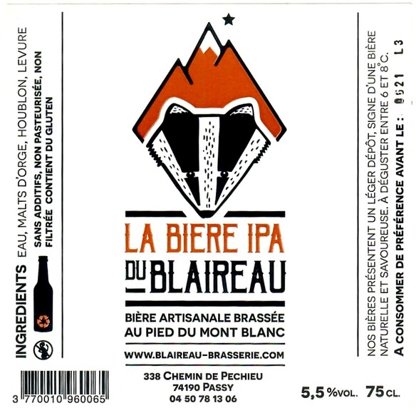 Etiquette BRASSERIE LE BLAIREAU QUI BRASSE 05