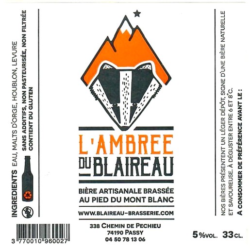 Etiquette BRASSERIE LE BLAIREAU QUI BRASSE 08