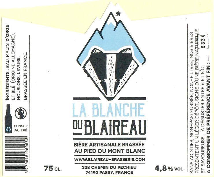 Etiquette BRASSERIE LE BLAIREAU QUI BRASSE 16
