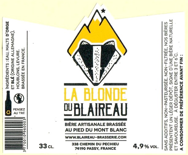 Etiquette BRASSERIE LE BLAIREAU QUI BRASSE 19